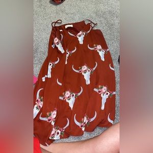 Cow skull dress with pockets
